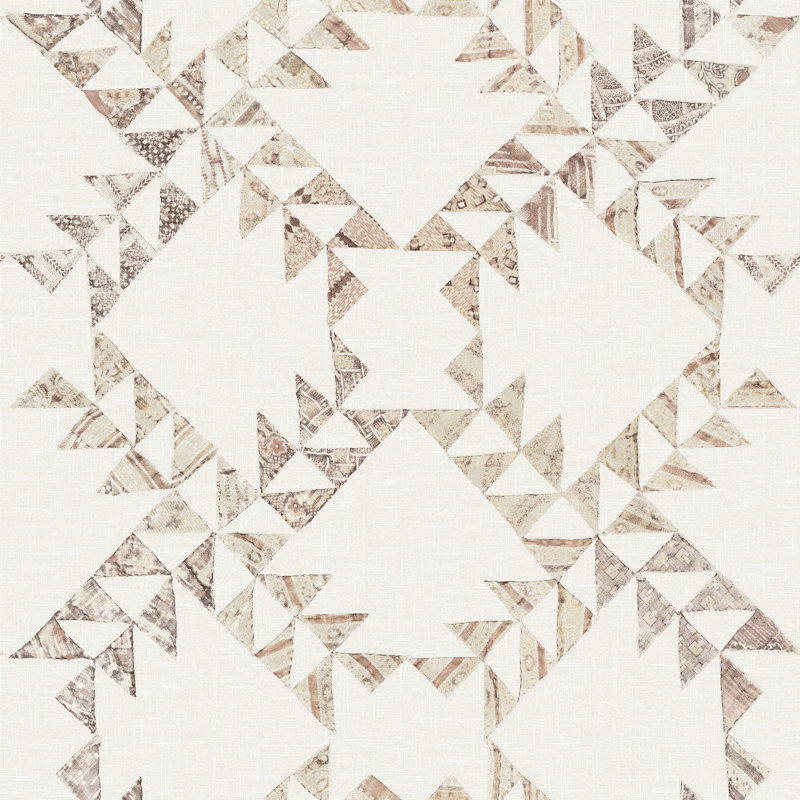Papier peint courtepointe Scrap, Brun
