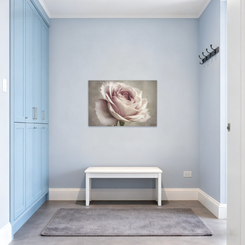 Plantes et fleurs, motif floral rose doux, H 16 po x l 24 po