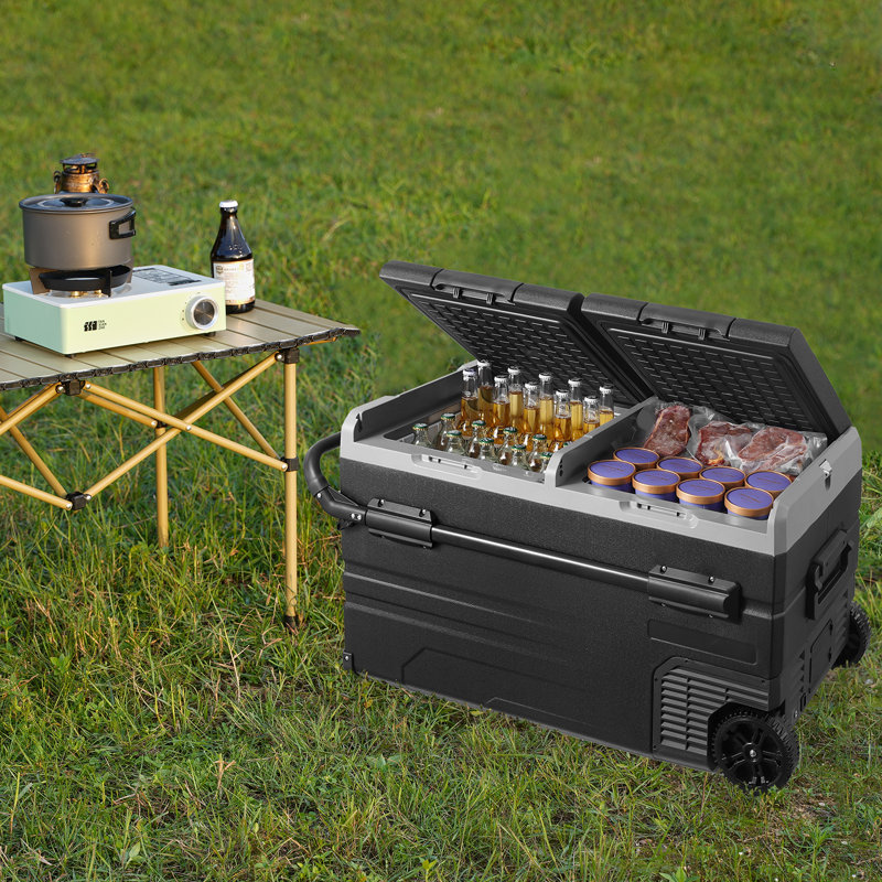 Compact White Dual Zone Portable RV Refrigerator Freezer