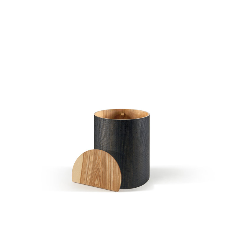 Wood Laundry Hamper, Liquorice Black, 30cm H x 25cm W x 25cm D
