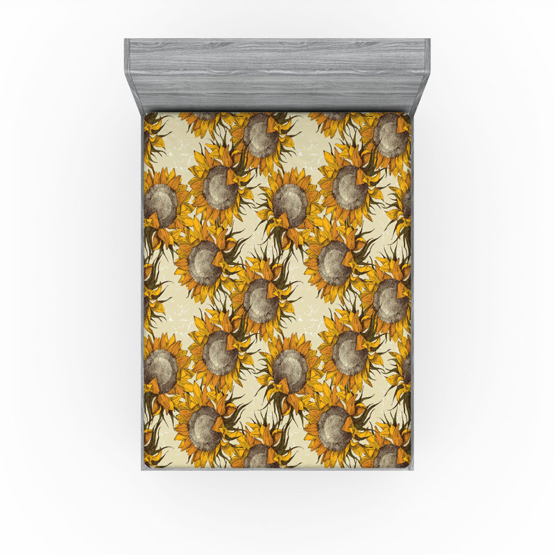 Ensemble de 2 draps-housses Ambesonne, Drap-housse très grand californien, Multicolore / floral 7