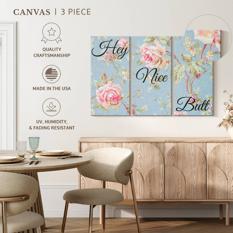 Ketti Hey Nice Butt Typography, 42" H x 65" W