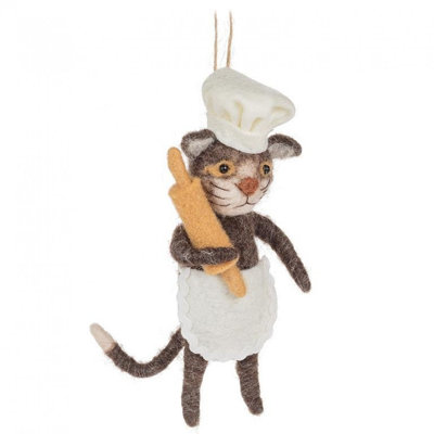 Baker Cat With Baguette Ornament