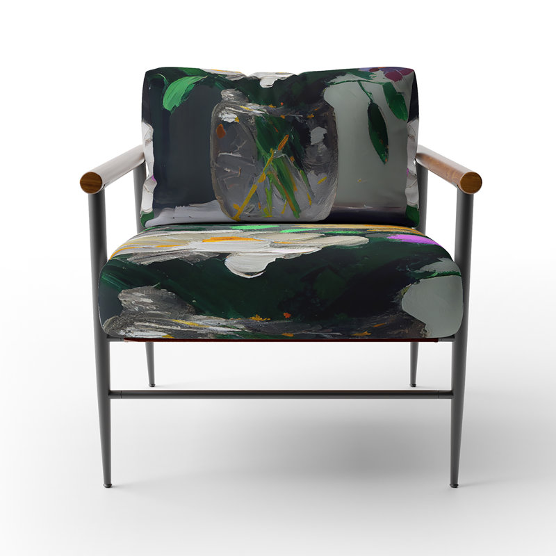 Fauteuil rembourré Brieaddy - Floral, Noir, noir, noir, noir