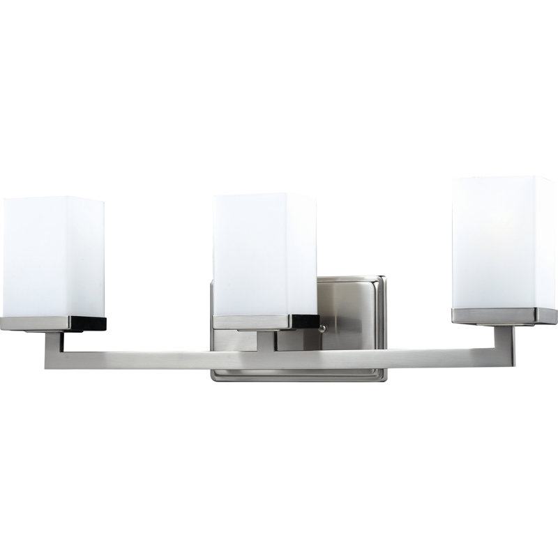 Éclairage de salle de bain à intensité variable 3 lumières Flanigan, Nickel brossé