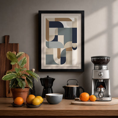Geometric Equilibrium Mid-Century - Framed Print