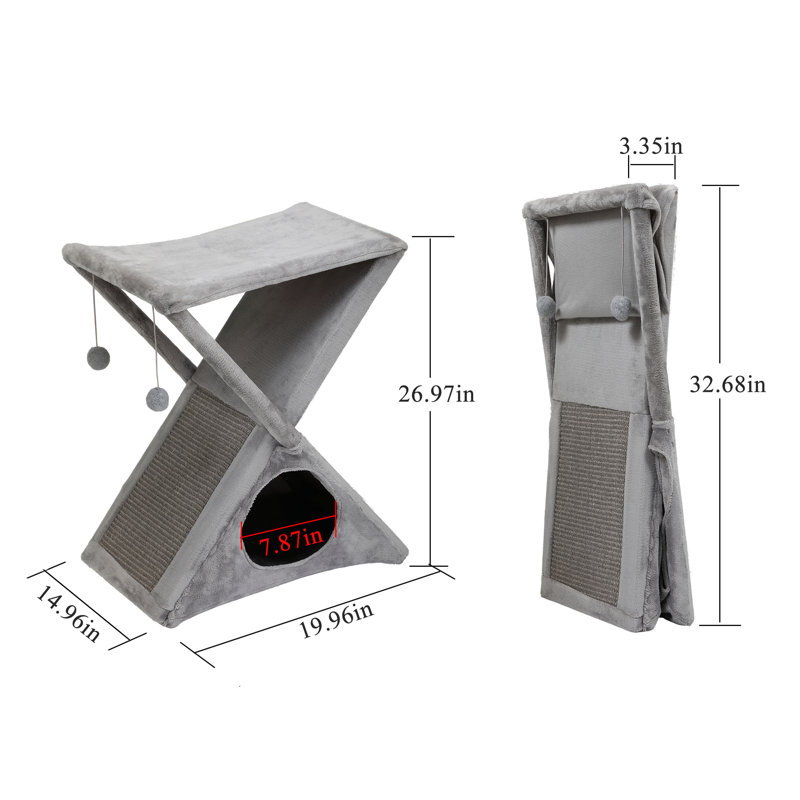 Grattoir Brodyn pliable en forme de X pour chat