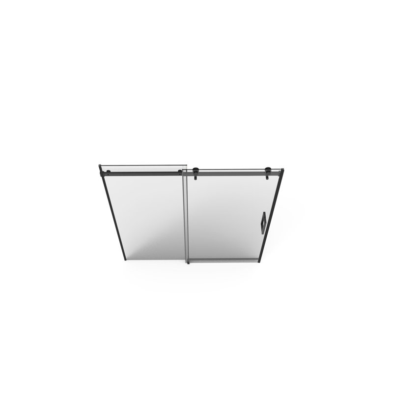 Porte de douche de 56 po x l 60 po x H 70 po, enceinte coulissante en verre trempé de 8 mm, finition noir mat, nettoyage double face, pour salle de bain noir, rouille facile - Installation