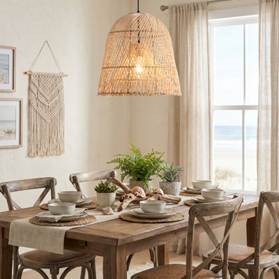 Luminaire suspendu en rotin 18 po Boho