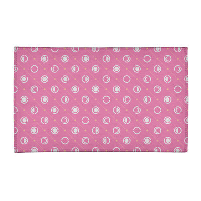 Tapis couleur rose/blanc lune phases