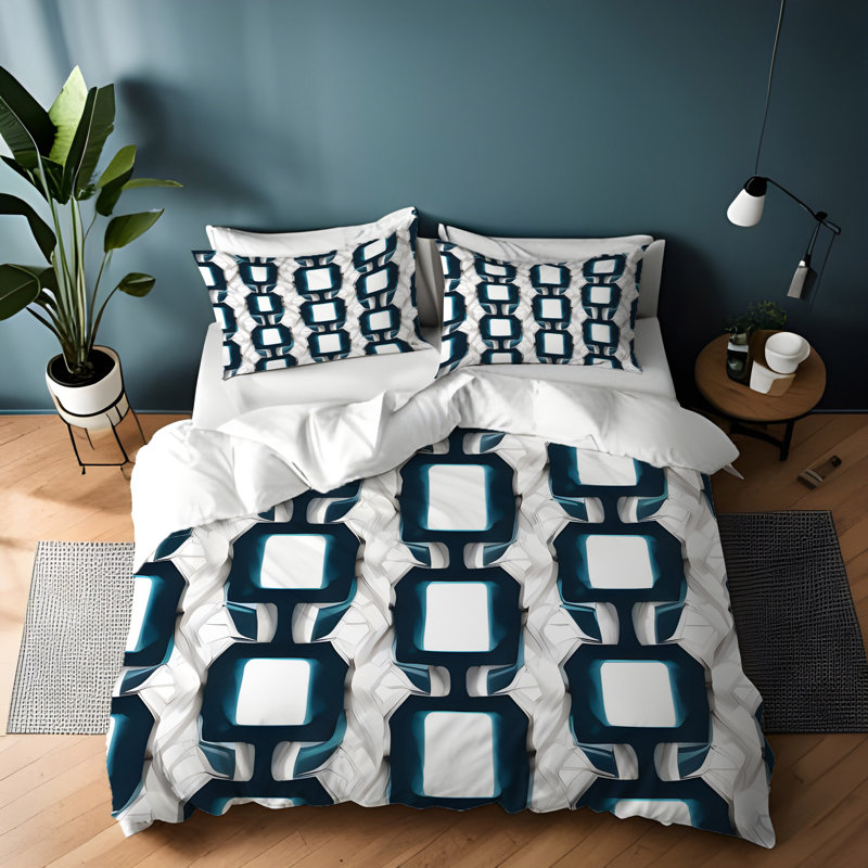 Polyester Abstract Duvet Cover, King Duvet Cover + 2 King Shams