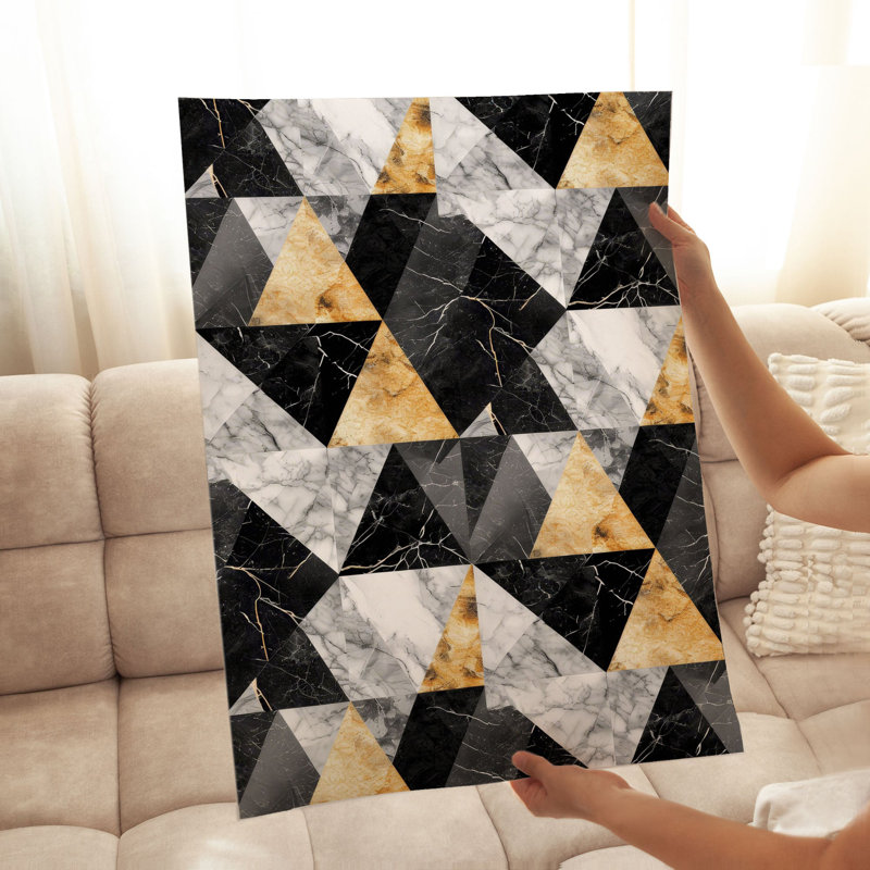 Reproduction d'art moderne abstrait sans cadre, formes géométriques abstraites, H 36 po x l 24 po