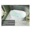 Baignoire autoportante en acrylique - Baignoires de trempage en acrylique, baignoire blanche, baignoire autoportante de forme ovale blanche avec trop-plein chromé et bonde escamotable certifiée CUPC