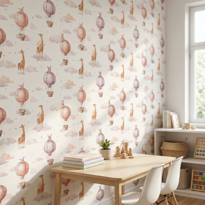 Papier peint fantaisiste avec bulles d'air, Non tissé, non collé