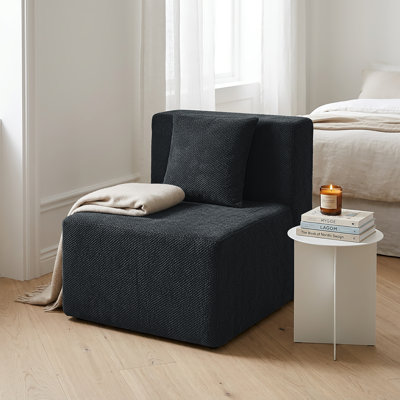 35" Wide Modern Modular Single-Seat Foam Sofa With Supportive Back, Compact Lounge Design