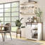 Buffet blanc 33 po - Buffet avec tablette réglable et porte de grange coulissante pour la cuisine
