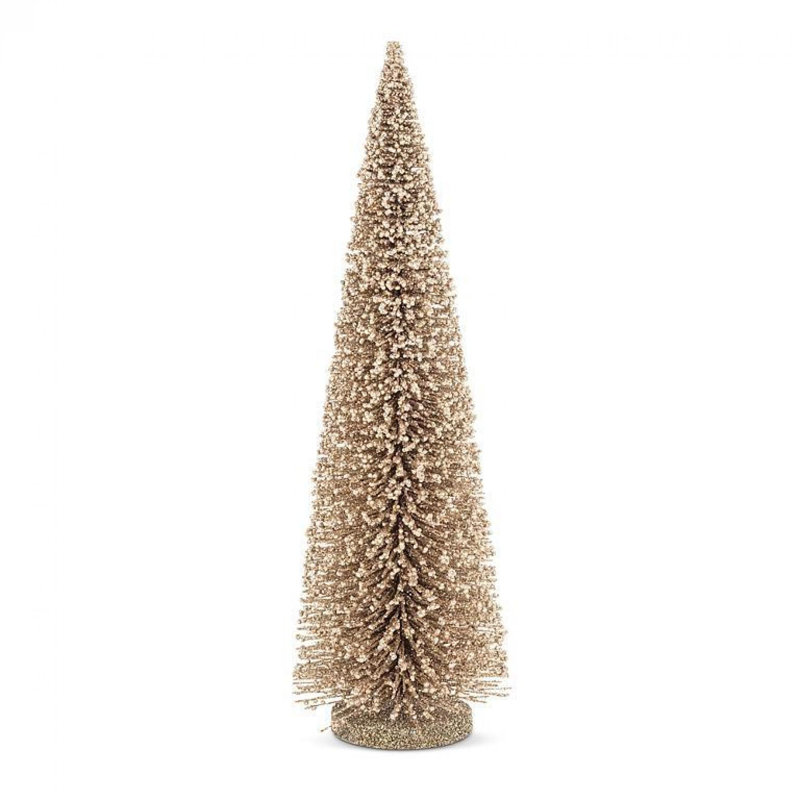 Statuette d'arbre doré scintillant, H 20 po x l 6 po x P 6 po