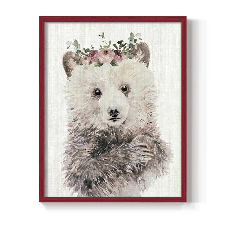 Dressy Cub, reproduction encadrée - bois massif, Rouge, H 10 po x l 8 po