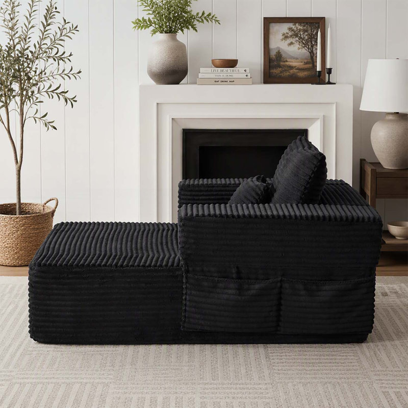 Canapé modulaire de 62,4 pouces à une place avec accoudoirs, dossiers et compartiments de rangement amovibles pour une flexibilité et une commodité ultimes