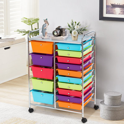 Barksdale 15-Drawer Utility Rolling Organizer Cart