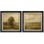 «Golden Countryside Tree and Path Peaceful Landscape», ensemble de 2 reproductions d'art encadrées-1032496799-1032496797