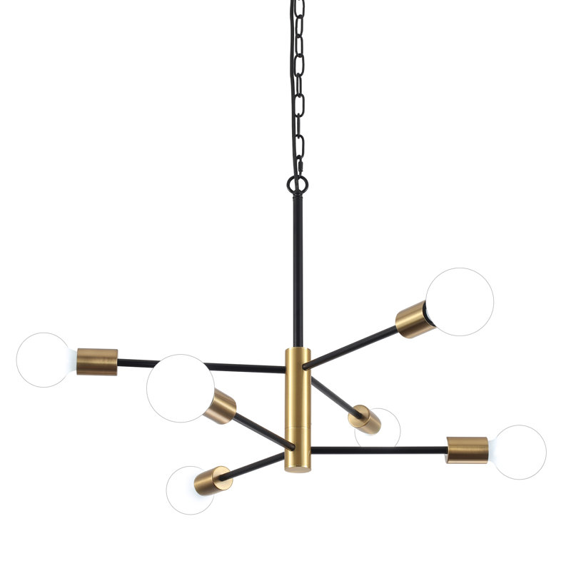 Luminaire suspendu de style campagnard moderne de 26 po à 6 lumières avec cordon d'alimentation de 15 pi et interrupteur marche / arrêt, lustre de salle à manger de cuisine industrielle