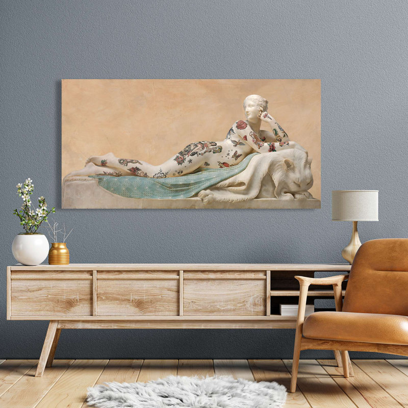 Tattooed Naiad by Steven Hill - Wrapped Canvas Print, 60cm H x 120cm W x 4cm D