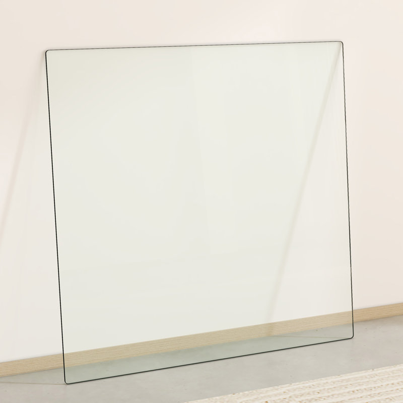 Table basse carrée avec plateau en verre trempé