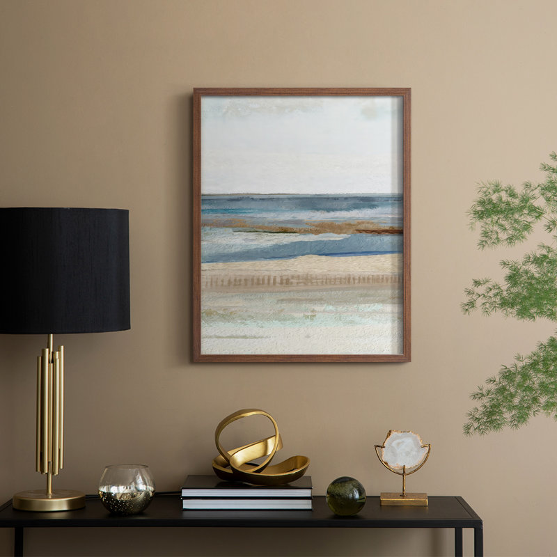 Saltwater Bay I, reproduction encadrée - bois massif, H 15 po x l 12 po, Noyer