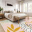 Tapis lavable à la machine à imprimé floral Kaldi avec envers antidérapant pour salon, salle à manger et chambre à coucher-776097923