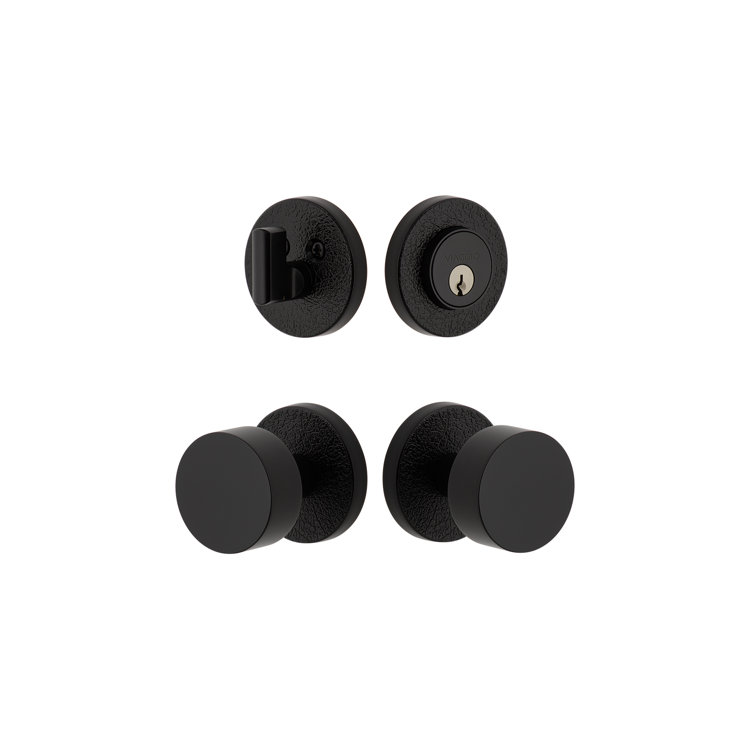 Viaggio Circolo Leather Texture Rosette Complete Entry Set with Circolo Knob