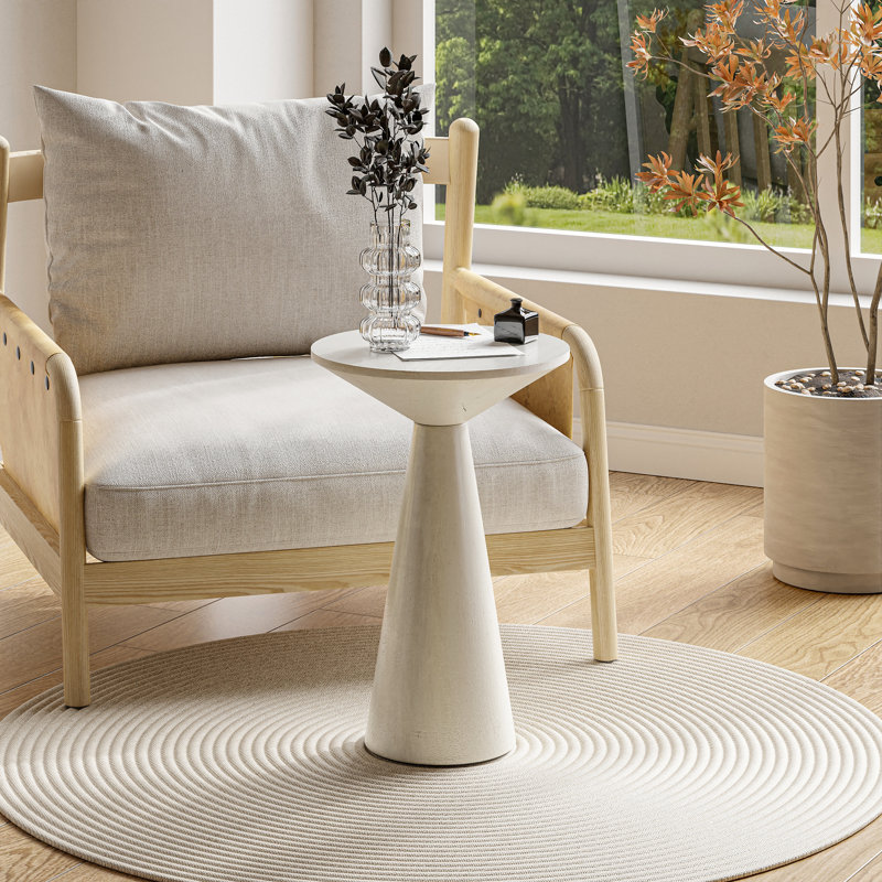 Table de bout Bozovich, Blanc, H 19,5 po x l 13,5 po x P 13,5 po 