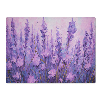 Lavender Flower Abstract  Glass Chopping Board