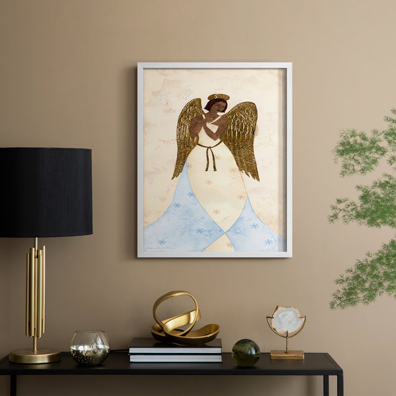 Reproduction encadrée Seraphin III - bois massif, H 30 po x l 24 po, Blanc