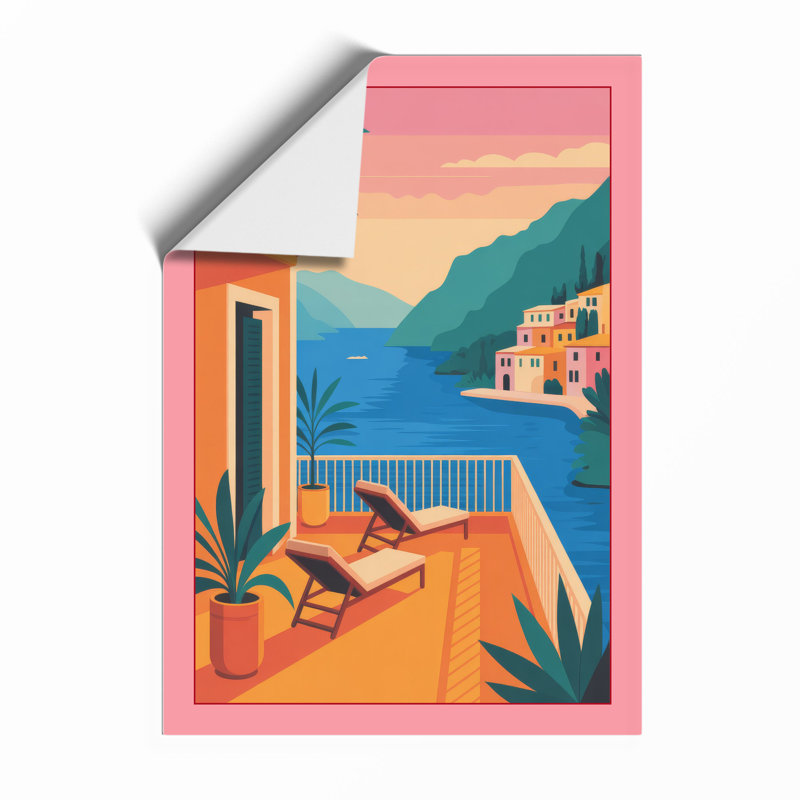 Mediterranean Reverie Modern - Framed Print, Unframed, A1 - 84.1 x 59.4 cm