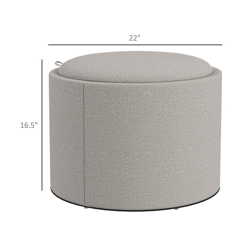 Table basse ronde avec repose-pieds avec plateau rabattable, repose-pieds confortable et rangement dissimulé pour une utilisation polyvalente