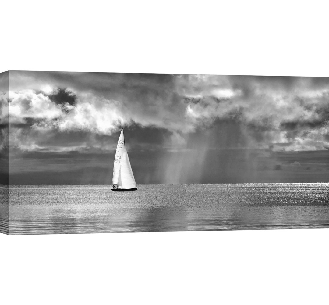 Leinwandbild Sailing On A Silver Sea (BW) von Pangea Images