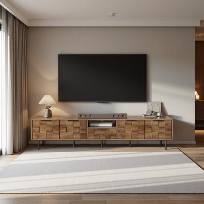 Meuble télé 78 po pour téléviseur 85 75 65 po, consoles télé pour le salon, meuble télé en bois avec rangement