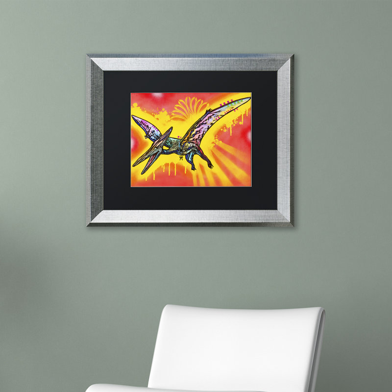 « pterodactyl » par dean russo, impression encadrée, H 16 po x l 20 po x P 0,5 po, Noir, Noir