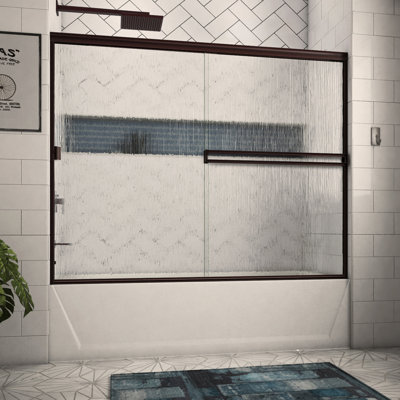 - W x 57.36'' H Bypass Door Semi-Frameless Tub Door with