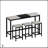 Modern Design Kitchen Dining Table Set With 3 Stools, Unique Splicing Tabletop And Space-Saving Hanging Stool Design-1848291689-1848291694