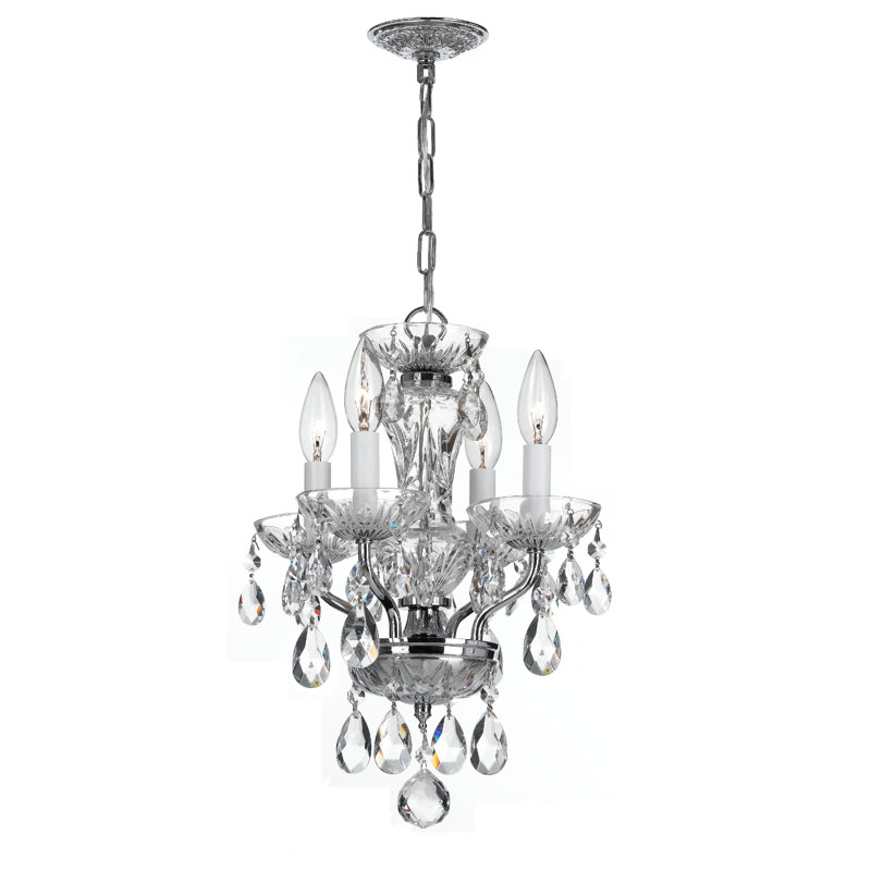 Malpaso 4 - Light Dimmable Classic / Traditional Chandelier, Chrome, Majestic Wood Polish