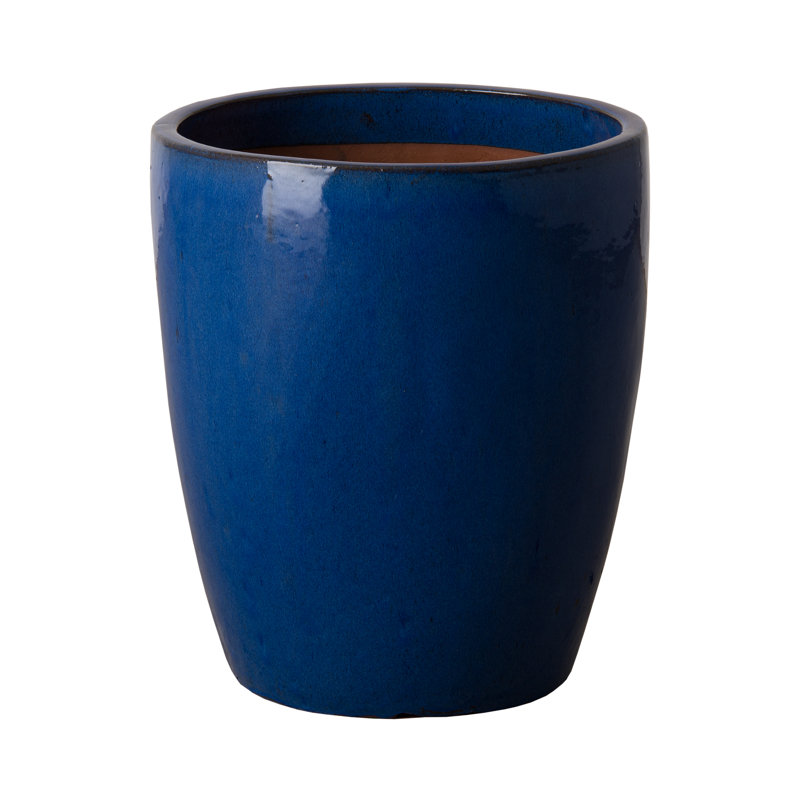Handmade Ceramic Planter, 15.5" H x 14" W x 14" D, Blue
