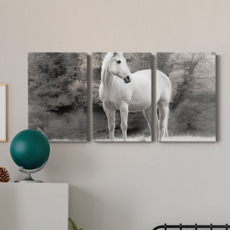 " White Mare " 3 - Pieces, 48" H x 96" W x 1" D