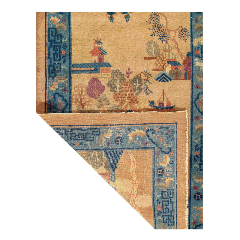 Tapis art déco chinois noué à la main Isabelline - 4 pi x 6 pi
