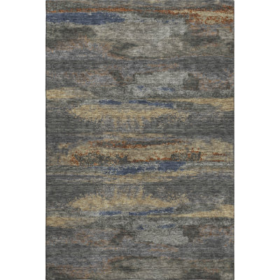 Premium Machine Washable Prisco Graphite Rug