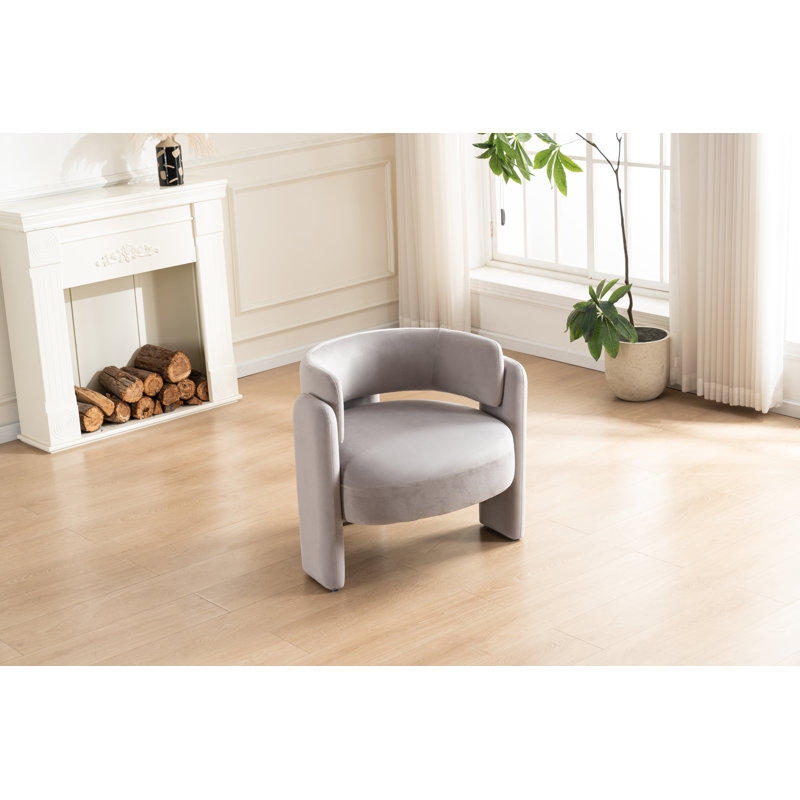 Hailey Velvet Occasional Chair, Light Grey