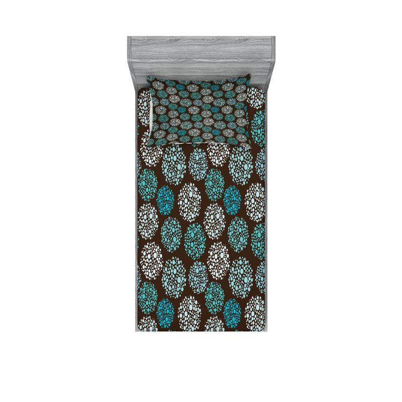 Drap-housse et coussin décoratif Ambesonne, Ensemble de draps-housses pour lit simple + 2 taie
