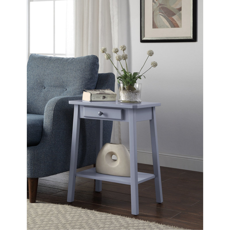 Gray Accent Table With Versatile And Practical Functions - Rectangular Design Display Utility Features Included