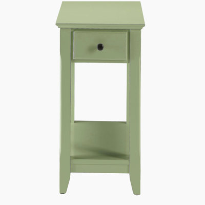 Table d'appoint vert clair avec tablette inférieure